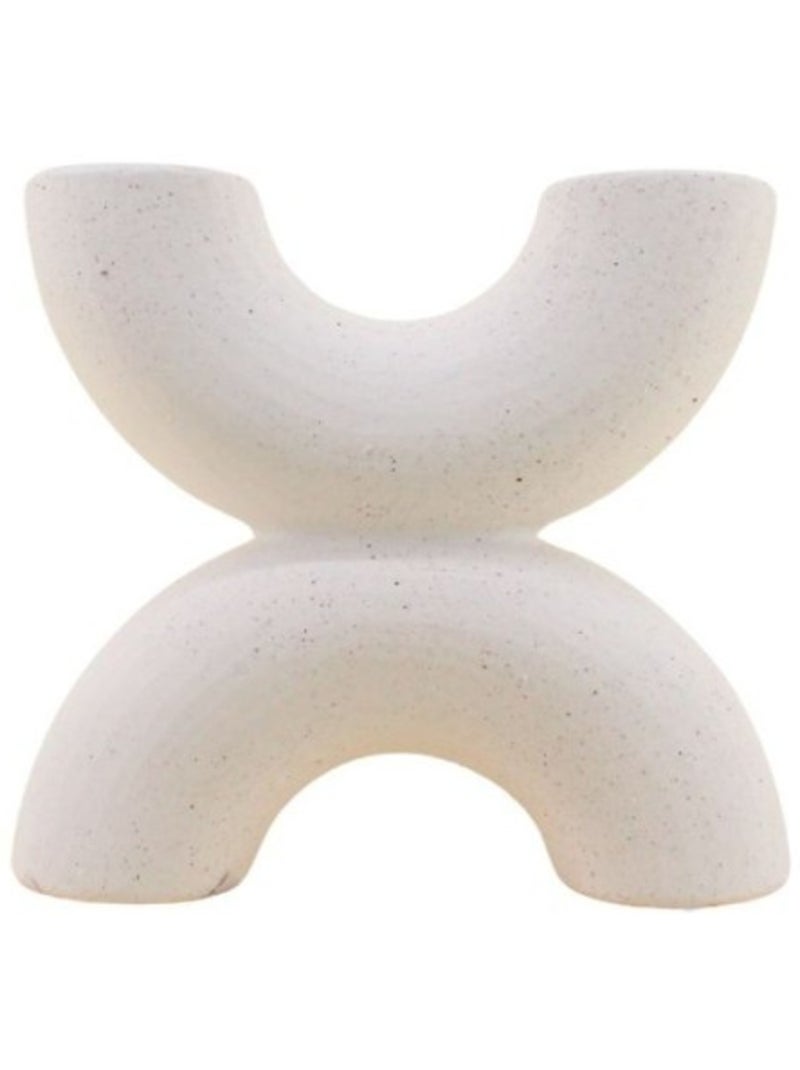 Vase en porcelaine beige 2 entrées, H21cm Beige - Kiabi