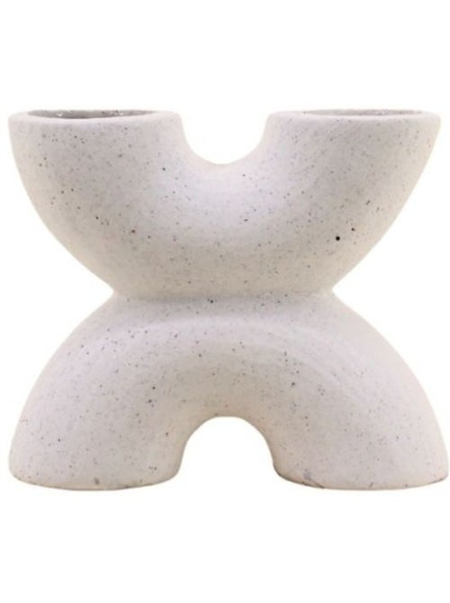 Vase en porcelaine beige double entrée 15x12cm - Kiabi