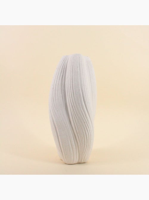 Vase en porcelaine blanche vagues 36cm - Kiabi
