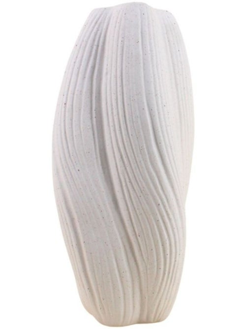Vase en porcelaine blanche vagues 36cm - Kiabi