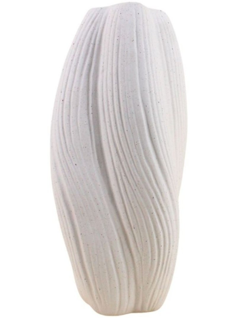 Vase en porcelaine blanche vagues 36cm Blanc - Kiabi