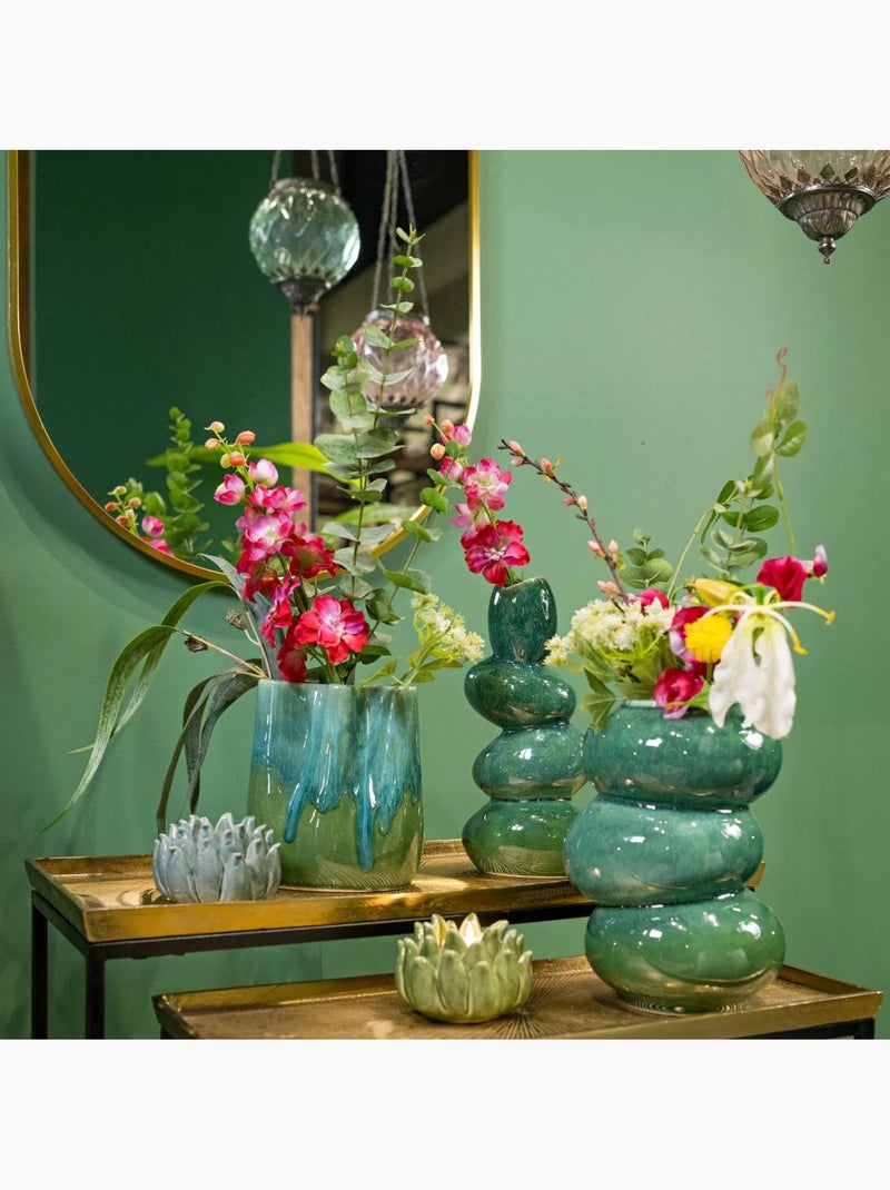 Vase en porcelaine Design organique Vert - Kiabi