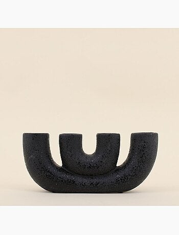 Vase en porcelaine noire 24x10cm