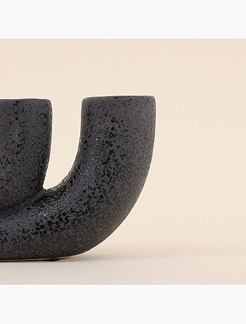 Vase en porcelaine noire 24x10cm