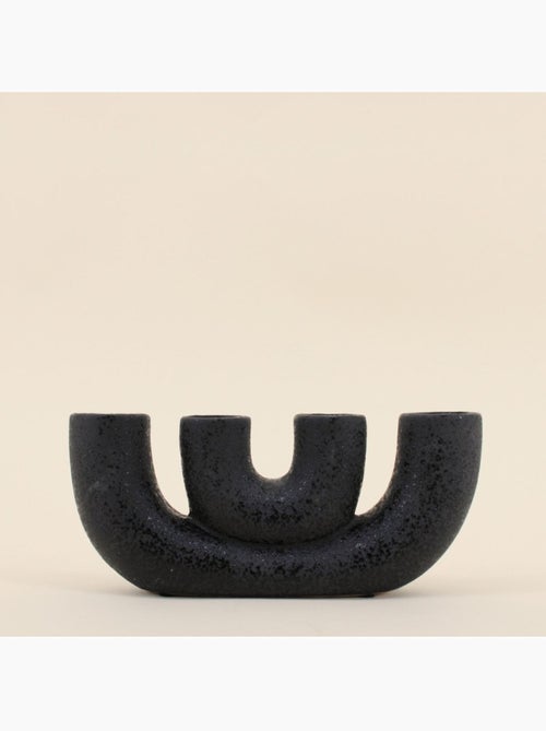 Vase en porcelaine noire  24x10cm - Kiabi