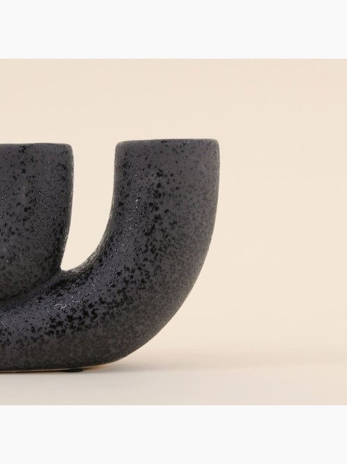 Vase en porcelaine noire  24x10cm - Kiabi