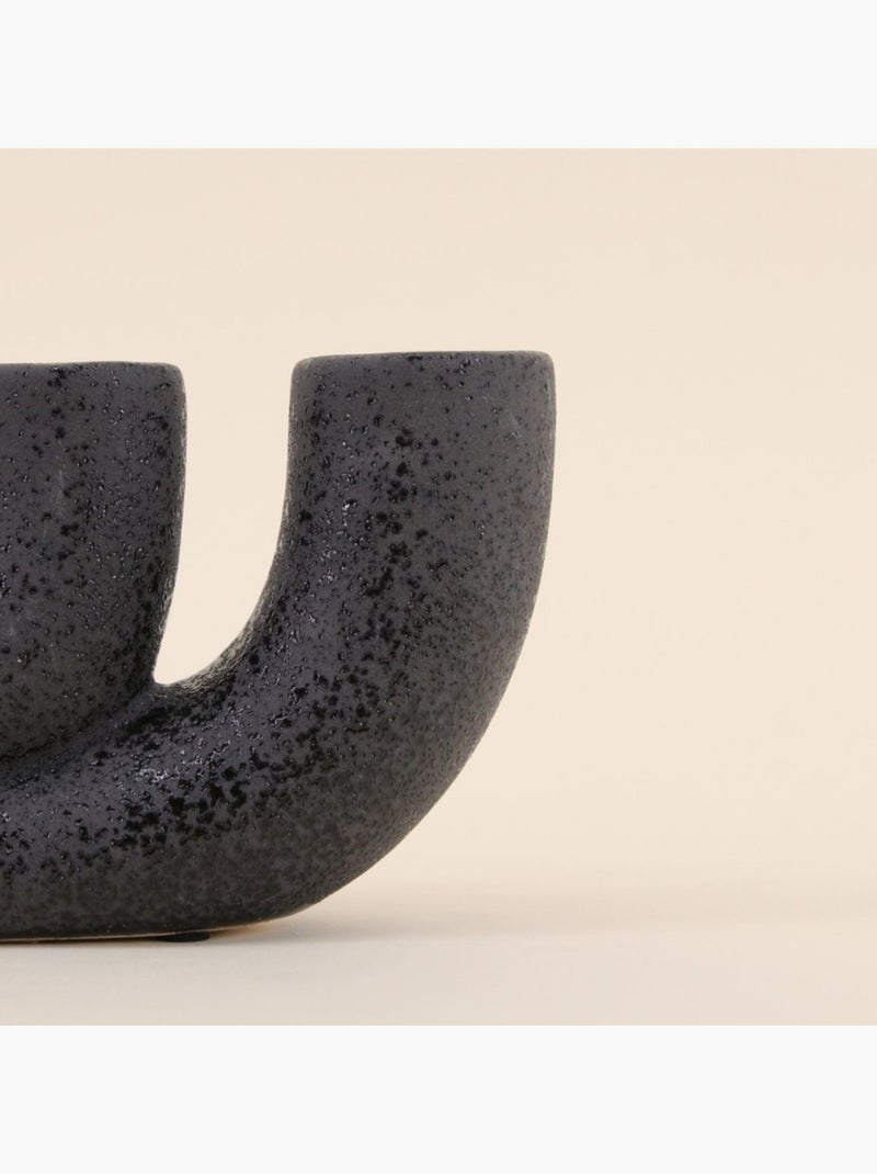 Vase en porcelaine noire, H24cm Noir - Kiabi
