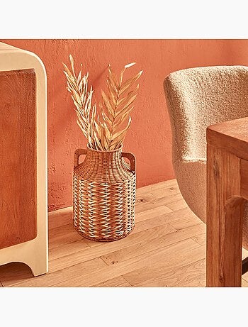 Vase en rotin tressé sur structure acier SORO