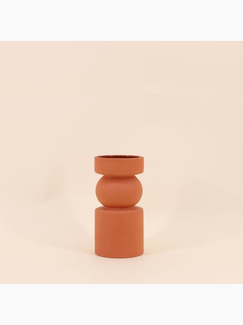 Vase en terre cuite géométrique terracotta 14,5cm - Kiabi
