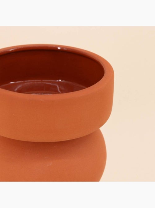 Vase en terre cuite géométrique terracotta 14,5cm - Kiabi