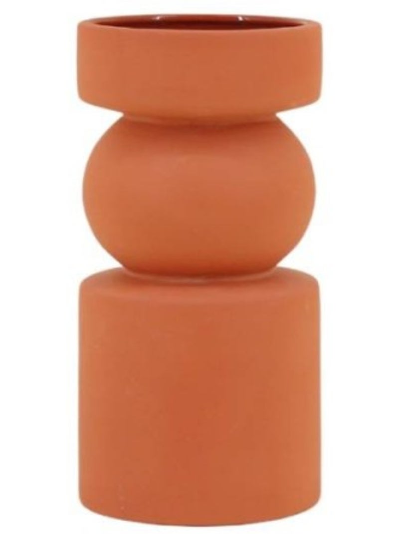 Vase en terre cuite géométrique terracotta, H14cm Terre cuite - Kiabi