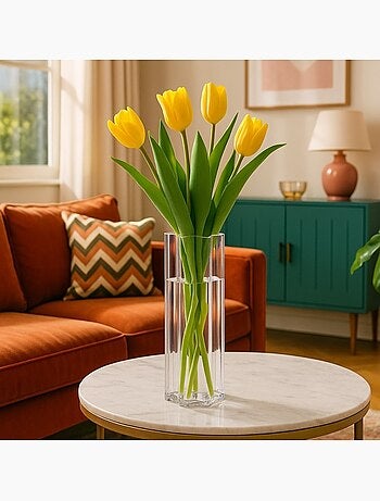 Vase en verre 30cm forme organique