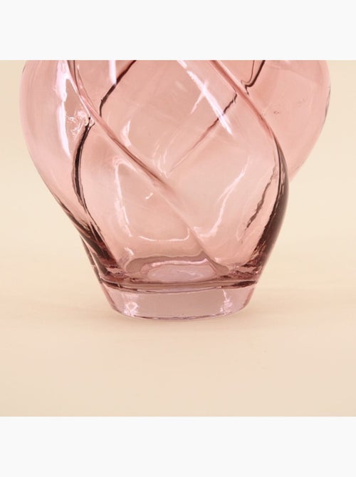 Vase en verre alvéolé rose 20cm - Kiabi