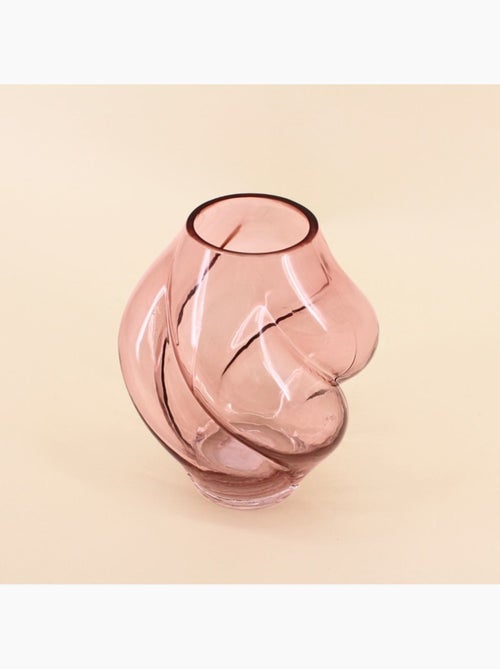 Vase en verre alvéolé rose 20cm - Kiabi