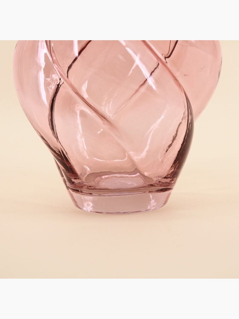 Vase en verre alvéolé rose, H20cm Rose - Kiabi