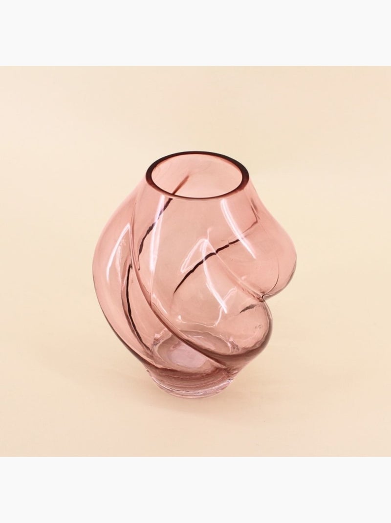 Vase en verre alvéolé rose, H20cm Rose - Kiabi