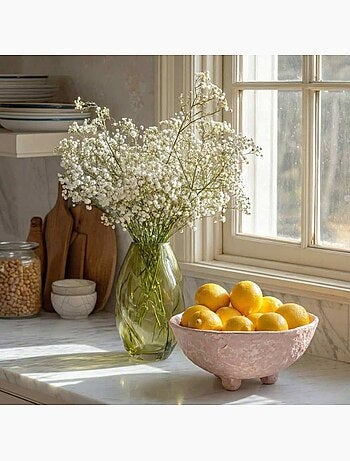 Vase en verre alvéolé vert 22 cm