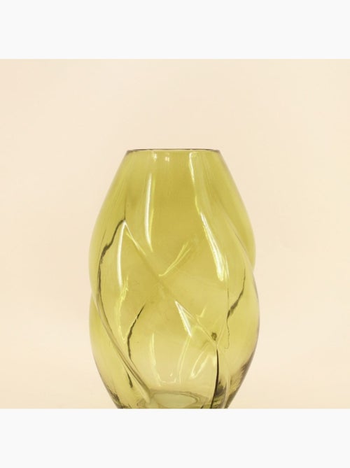Vase en verre alvéolé vert 22 cm - Kiabi