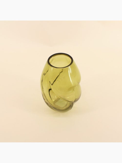 Vase en verre alvéolé vert 22 cm - Kiabi