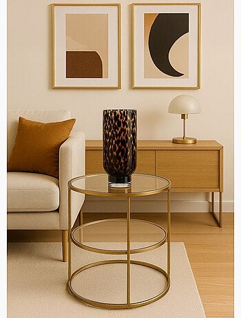 Vase en verre ambré effet léopard