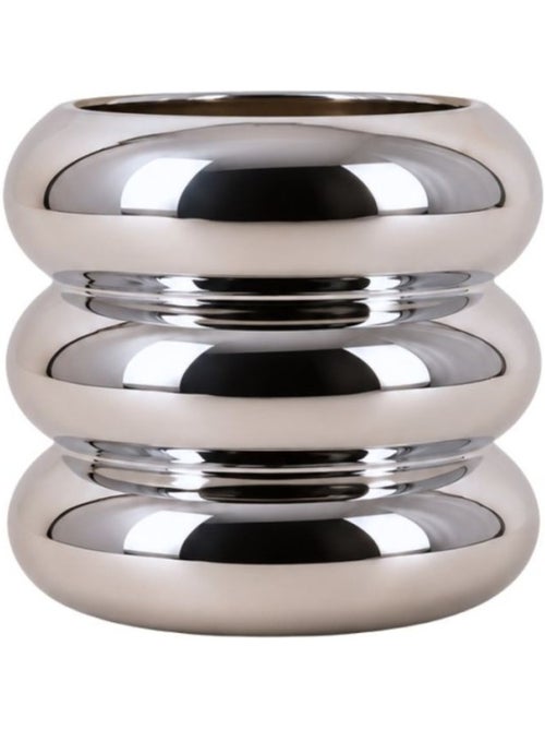Vase en verre ceinture effet chromé, h18cm - Kiabi