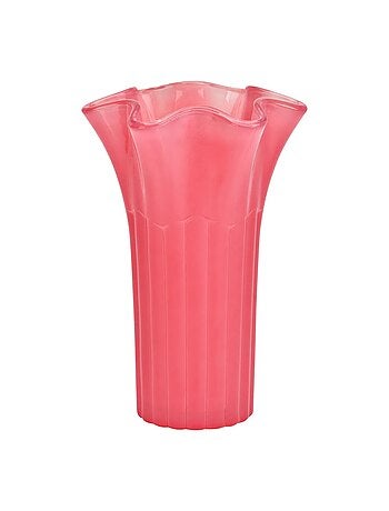 Vase en verre corolle bord ondulé