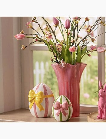 Vase en verre corolle bord ondulé