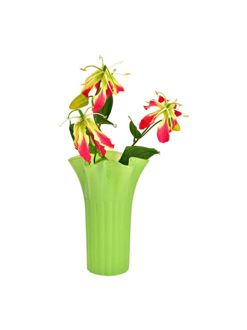 Vase en verre corolle bord ondulé - Kiabi