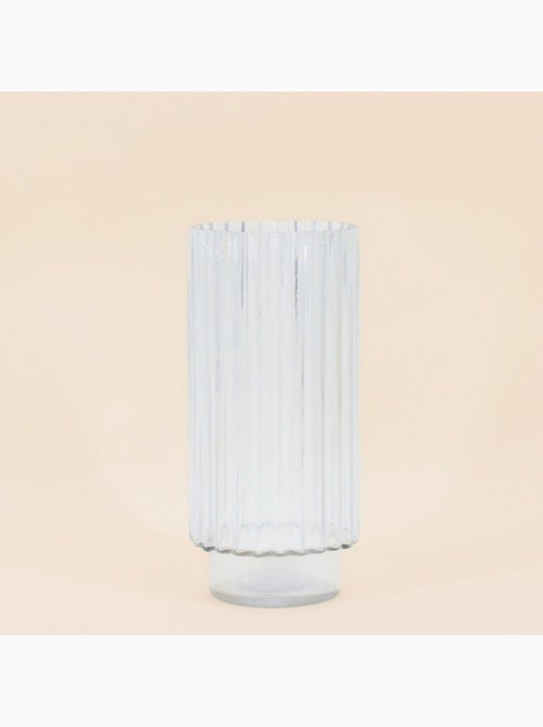 Vase en verre épai strié style moderne 25cm - Kiabi