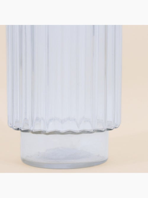Vase en verre épai strié style moderne 25cm - Kiabi