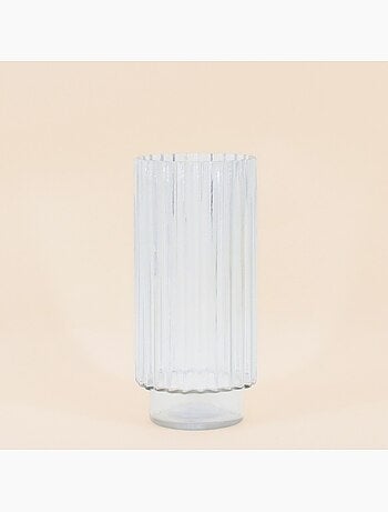 Vase en verre épai strié style moderne, H25cm