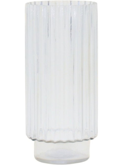 Vase en verre épai strié style moderne, H25cm - Kiabi