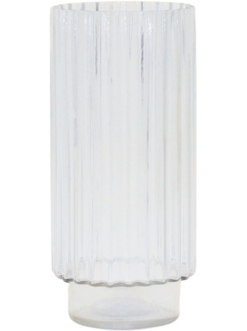 Vase en verre épai strié style moderne, H25cm Transparent - Kiabi