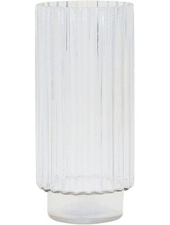 Vase en verre épais strié style moderne, h25cm