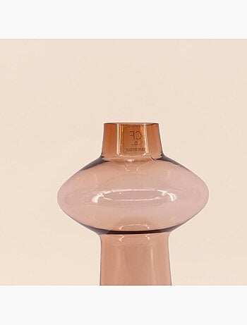 Vase en verre fait main 30cm ambre