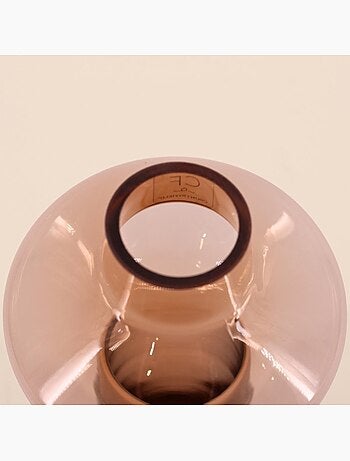 Vase en verre fait main 30cm ambre