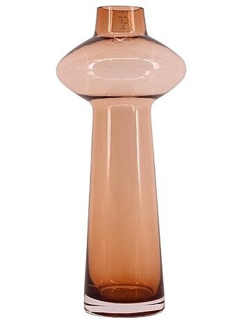 Vase en verre fait main 30cm ambre