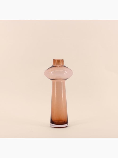 Vase en verre fait main 30cm ambre - Kiabi