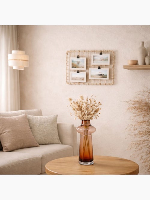 Vase en verre fait main 30cm ambre - Kiabi