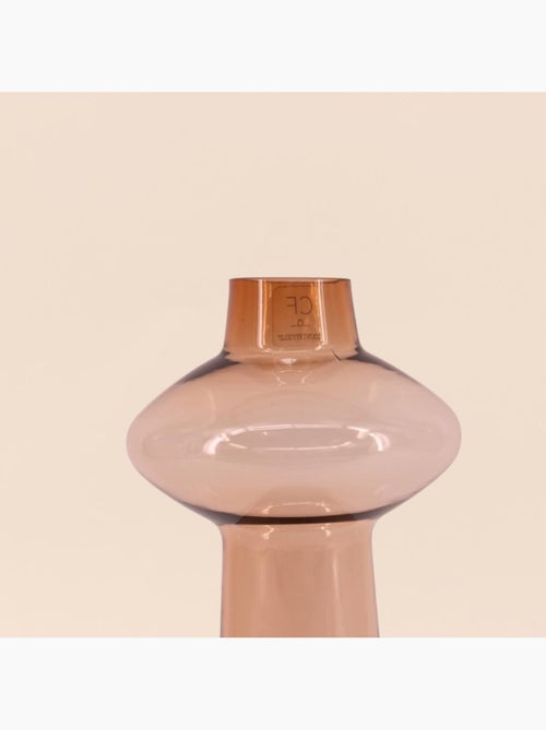 Vase en verre fait main 30cm ambre - Kiabi