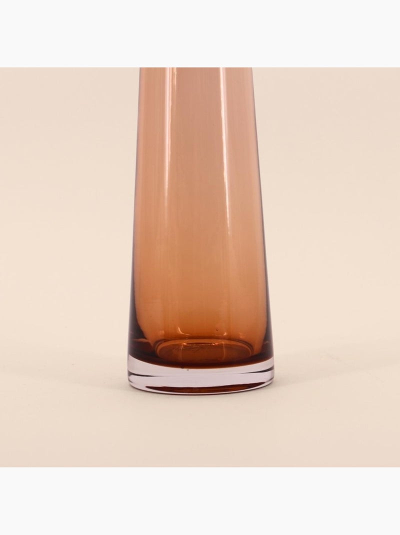 Vase en verre fait main ambre, H30cm Marron - Kiabi