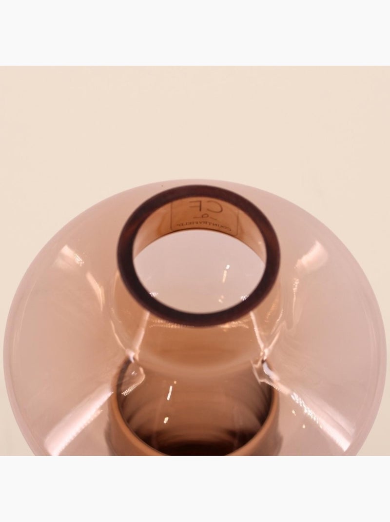 Vase en verre fait main ambre, H30cm Marron - Kiabi
