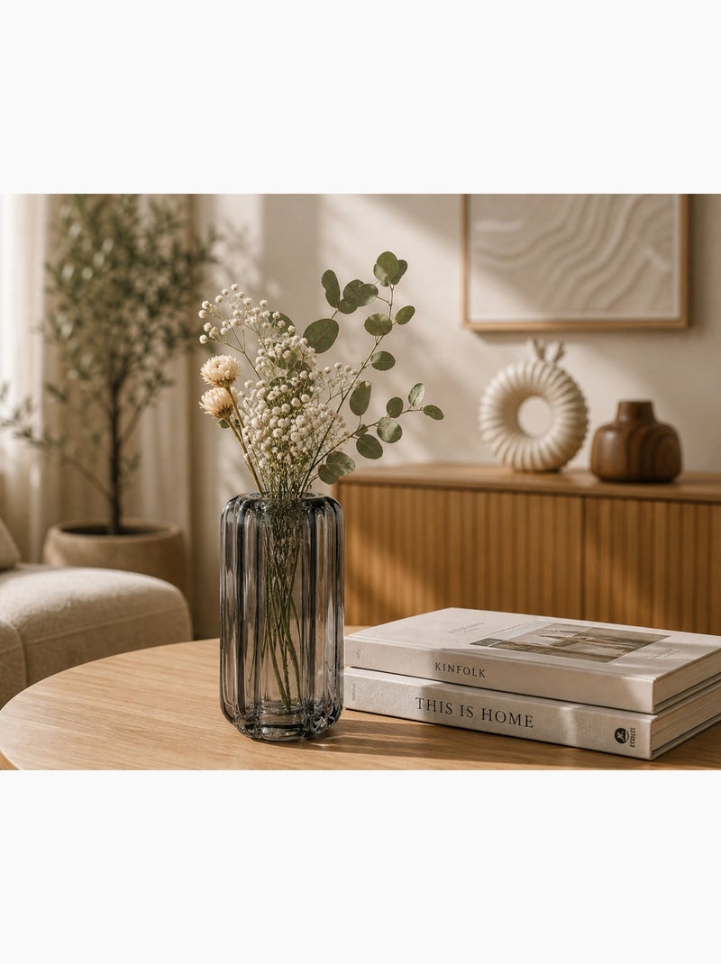 Vase en verre gris texturé Design moderne Blanc - Kiabi