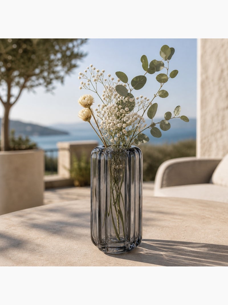Vase en verre gris texturé Design moderne Gris - Kiabi