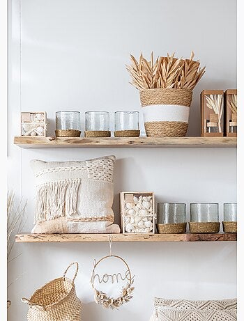 Vase en verre irrégulier et base jute - AFIBEL