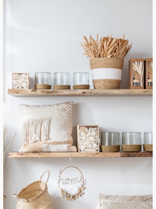 Vase en verre irrégulier et base jute - AFIBEL - Kiabi