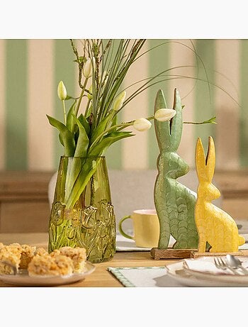 Vase en verre Motif floral en relief