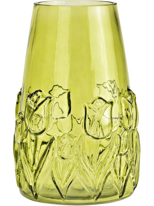 Vase en verre Motif floral en relief - Kiabi