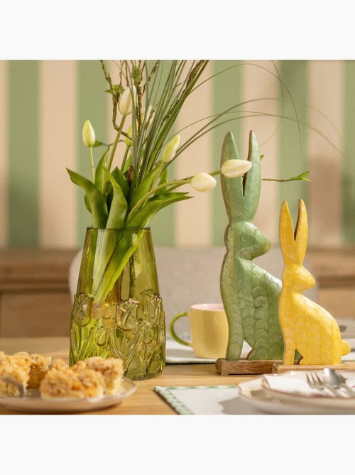 Vase en verre Motif floral en relief - Kiabi