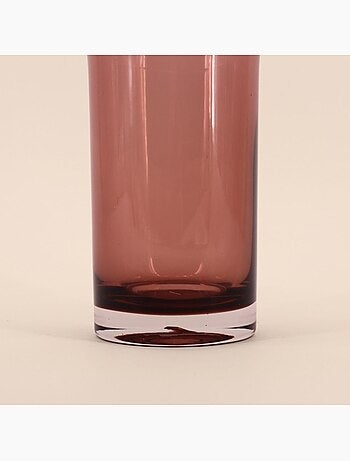 Vase en verre rose fait main 30cm